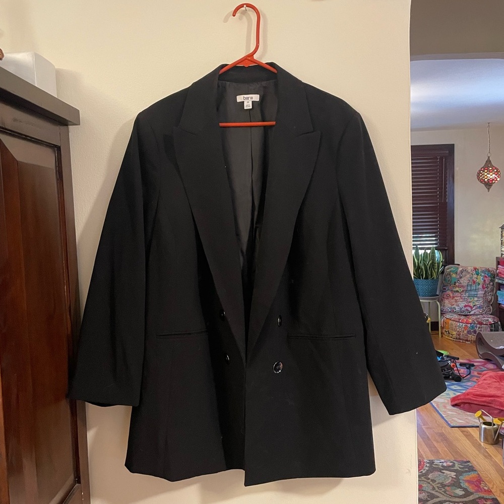 Bar Iii oversized Double Breasted Boyfriend Jacket Blazer